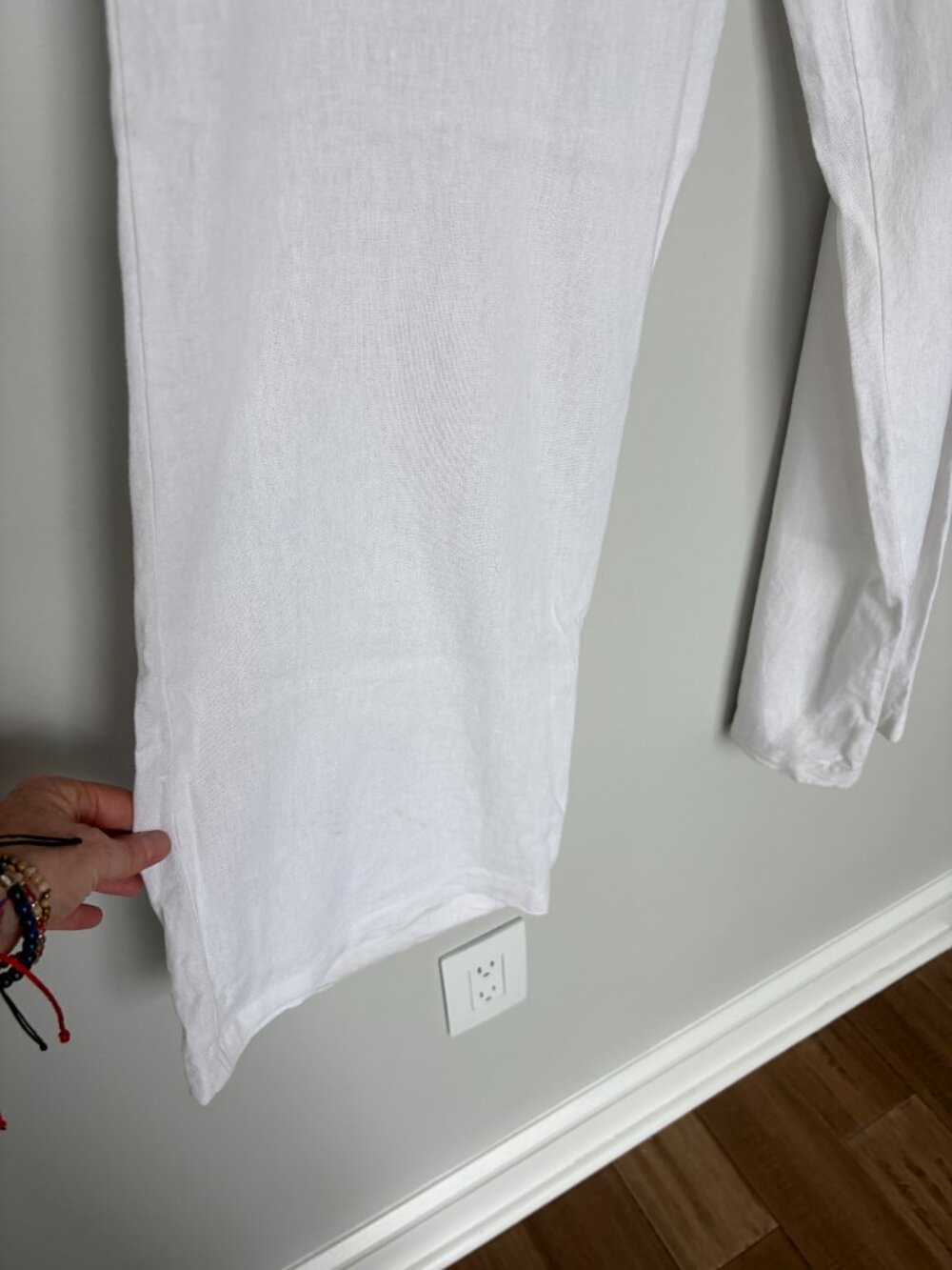 Just Living White Linen Wide Leg Pants L - Picture 4 of 7